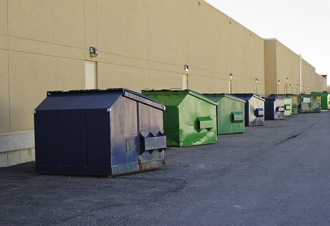 metal waste containers sit at a busy construction site in Aguanga, CA